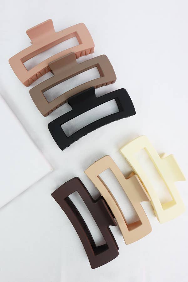 Matte Jumbo Cut Out Rectangle Hair Claw