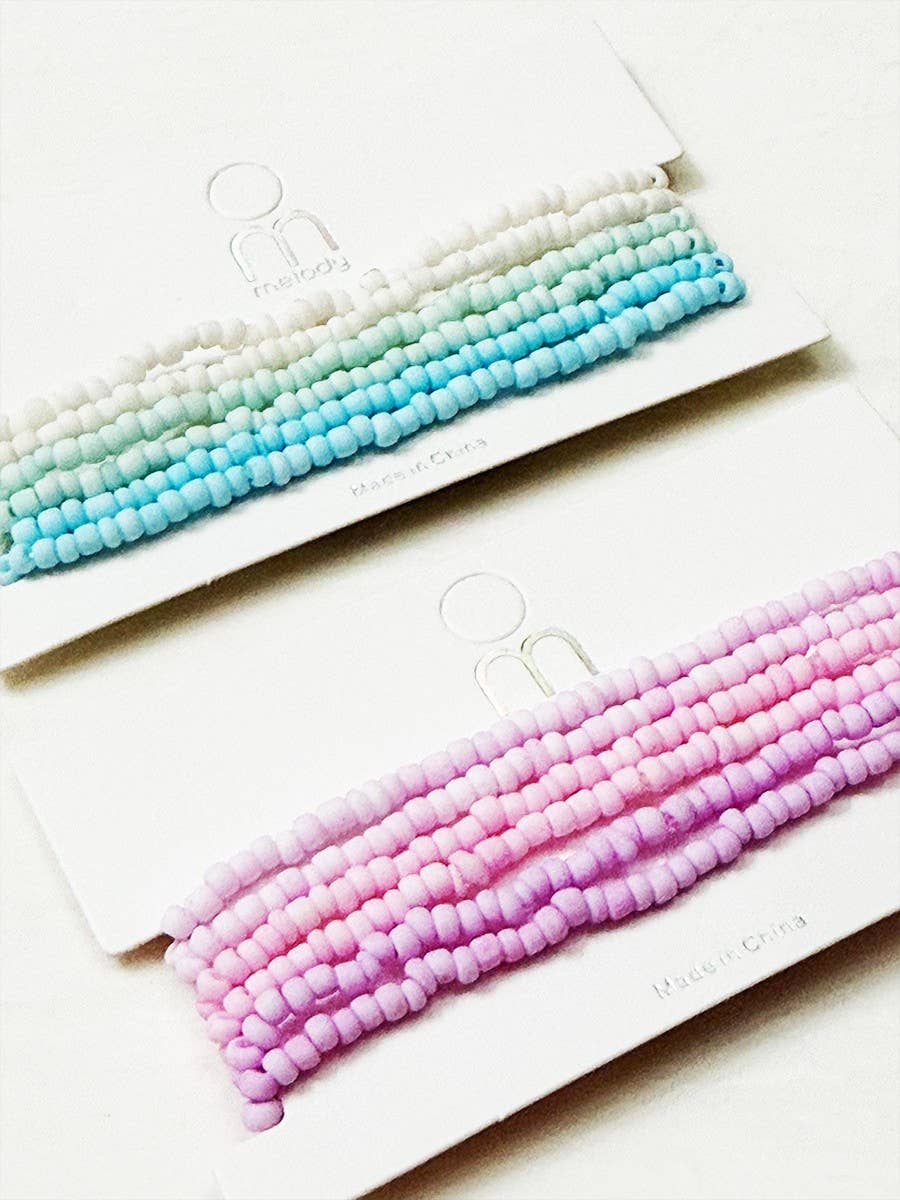 Soft Tone Stacked Seed Bead Bracelet