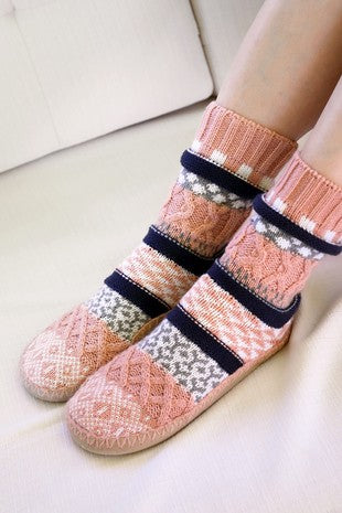 Blush Nordic Slipper Socks