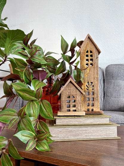 Carved Mango Wood House - Terra Cottage