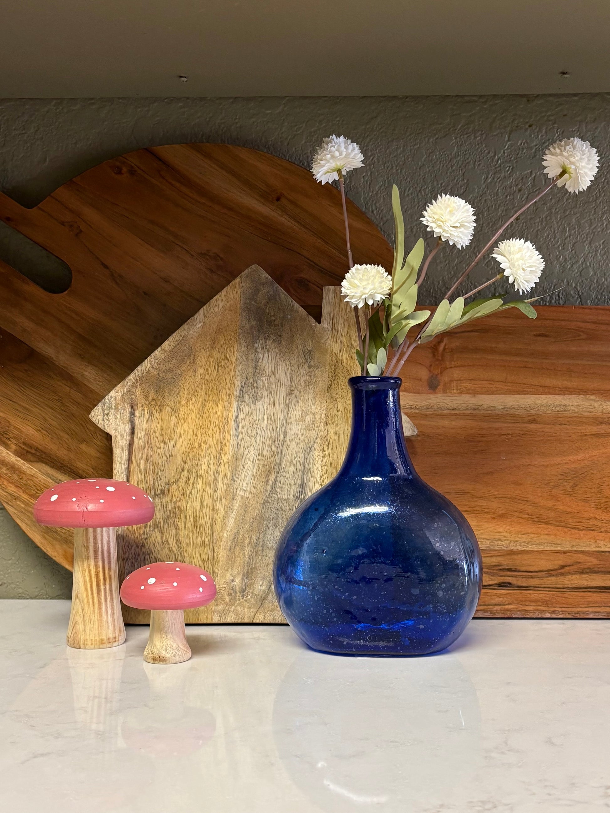 Sunny Kitchen - Blue Vase + Coral Mushrooms - Terra Cottage