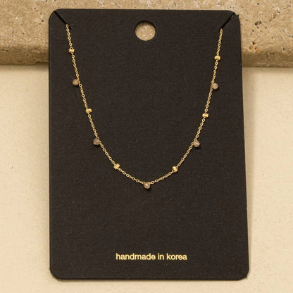 Blush Dainty Mix Bead Charm Necklace - Terra Cottage