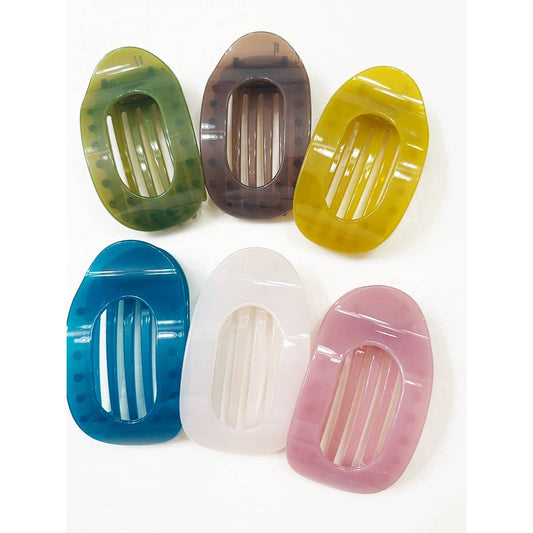 Jelly Colors of Oval Flat Hair Claw Clips