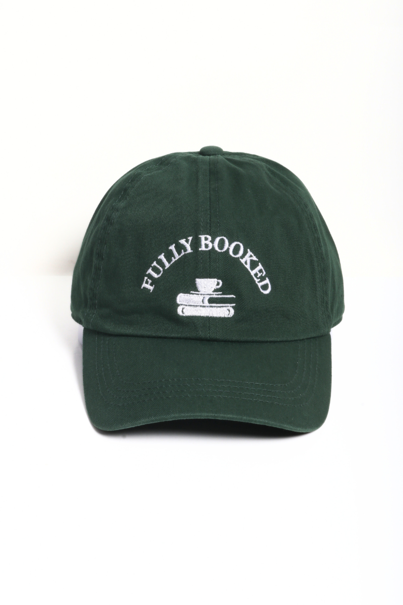 Dark Green Fully Booked Embroidered Baseball Cap