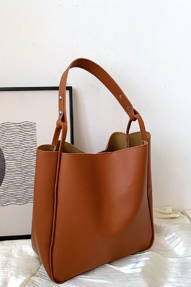 Trendy Vegan Leather Shoulder Bag