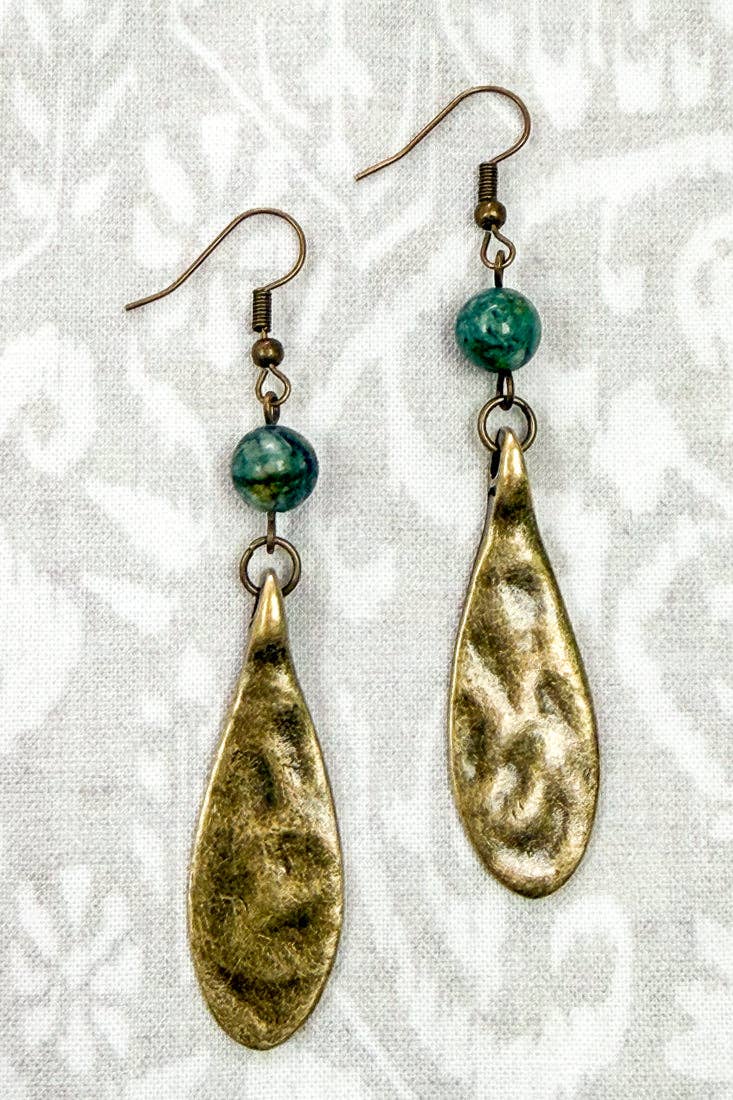 Kiki Earrings: African Turquoise - Terra Cottage