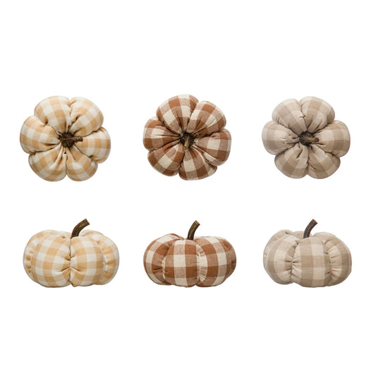 Mini Gingham Pumpkins