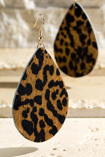 Cheetah Leather Earrings