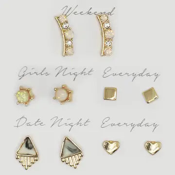 Multipack Stud Earrings Set