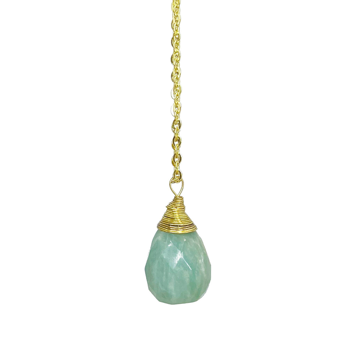 Gold-Plated Amazonite Teardrop Necklace