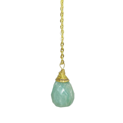 Gold-Plated Amazonite Teardrop Necklace