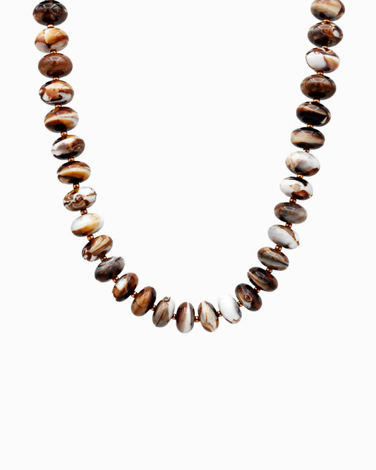 Brown Autumn Marble Seed Necklace