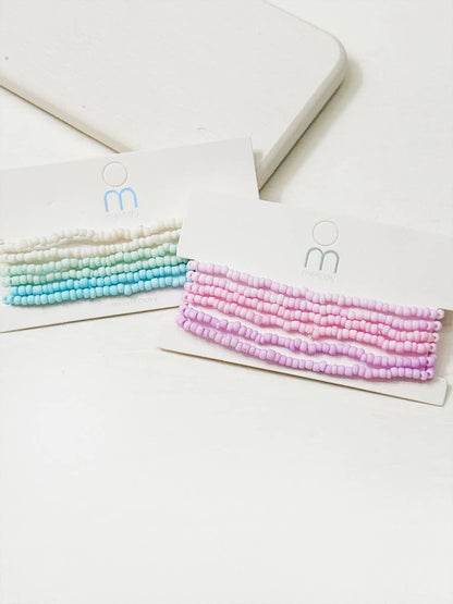 Soft Tone Stacked Seed Bead Bracelet