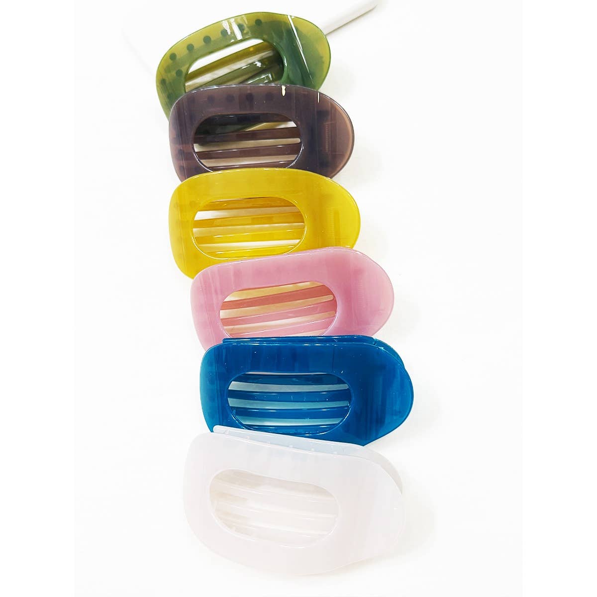 Jelly Colors of Oval Flat Hair Claw Clips
