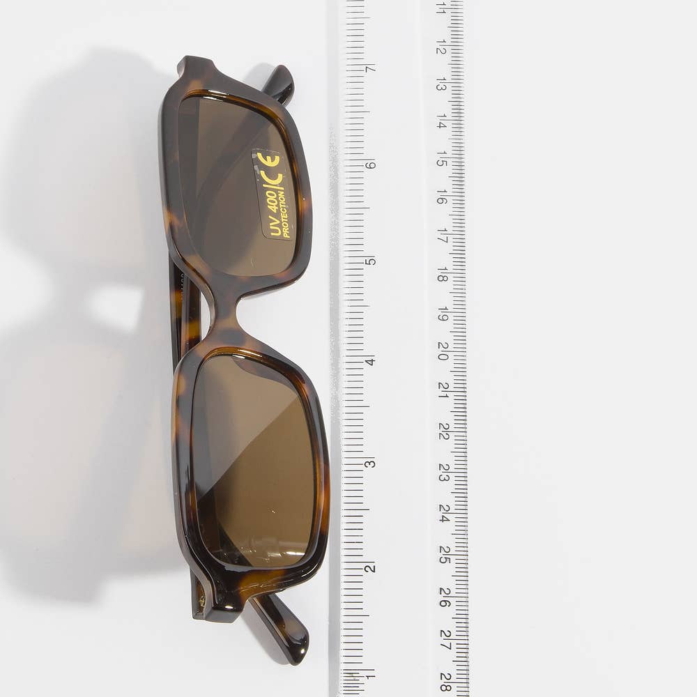 Retro Rectangle Frame Uv400 Sunglasses
