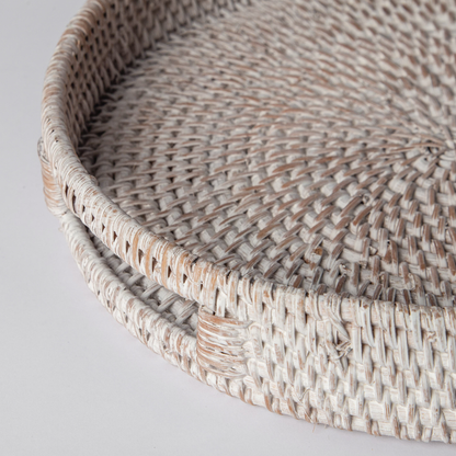 Round Rattan Decorative Tray