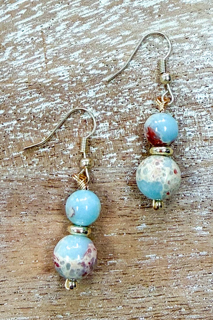 Ruthie Earring - Imperial Jasper - Terra Cottage