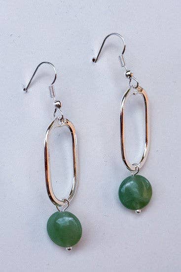 Mila Earrings Green Silver