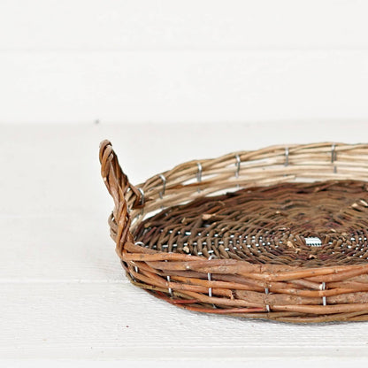 Flat Willow Woven Tray - Terra Cottage