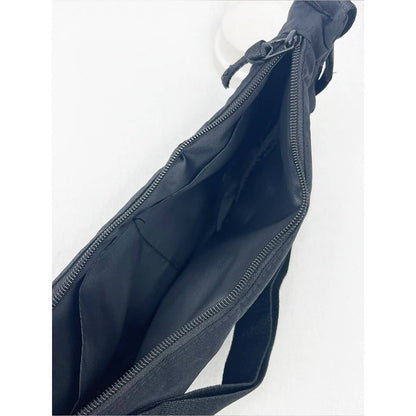 Nylon Crescent Crossbody Purse Black