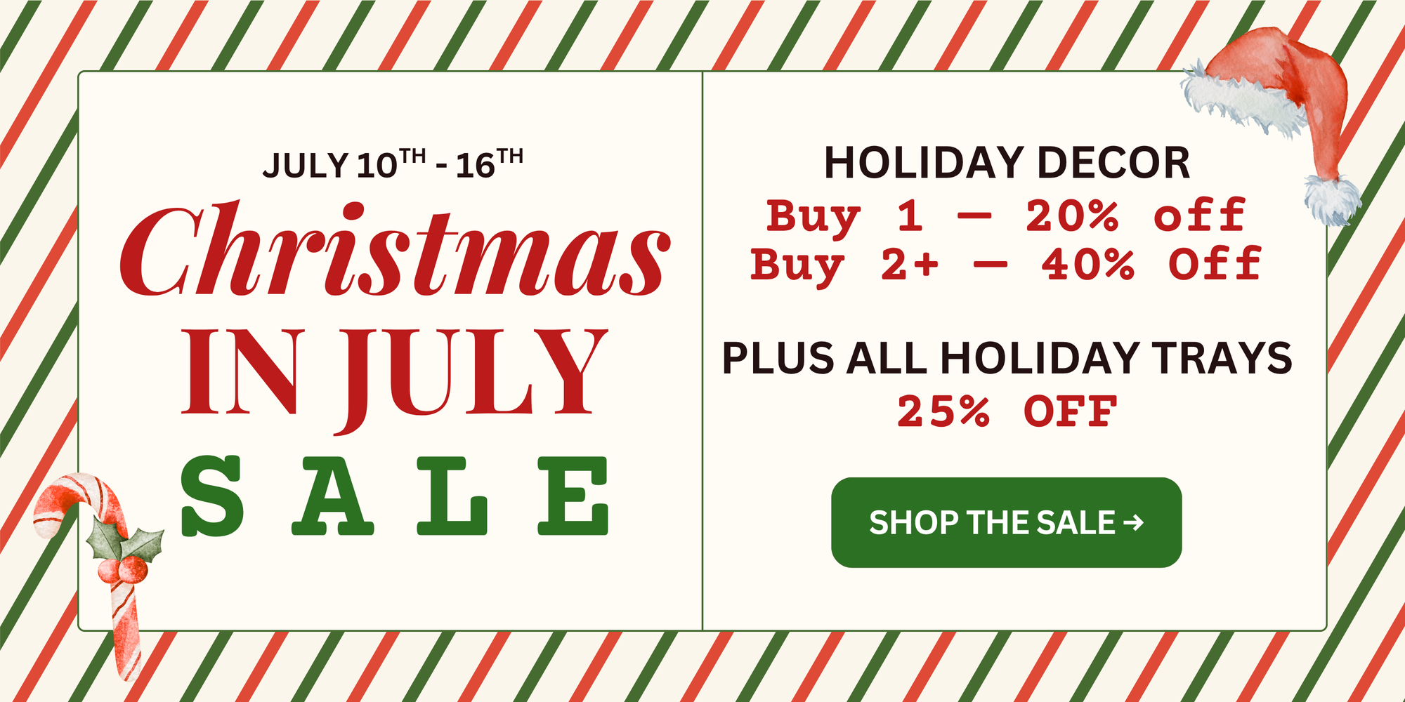 shop our Christmas in july sale
