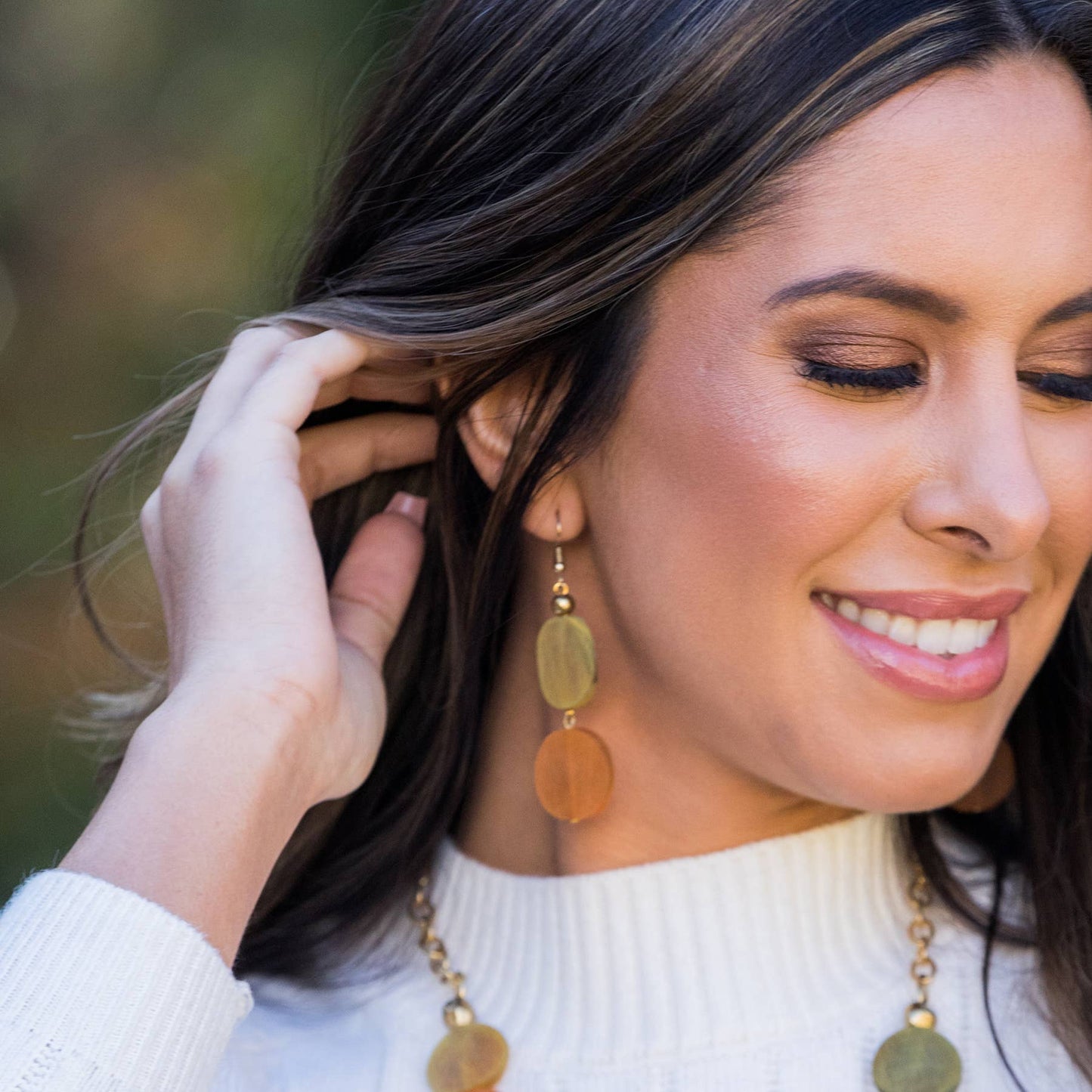 Omala Citrus Sunshine Collection Earrings - Two Discs