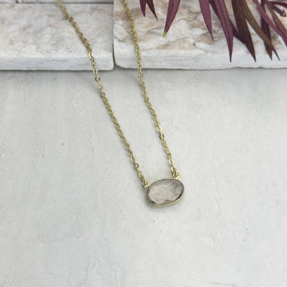 Gold Plated Necklace- Quartz