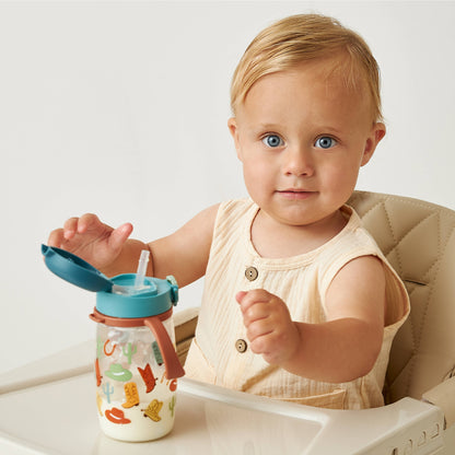 Straw Cup With Snap-Close Lid