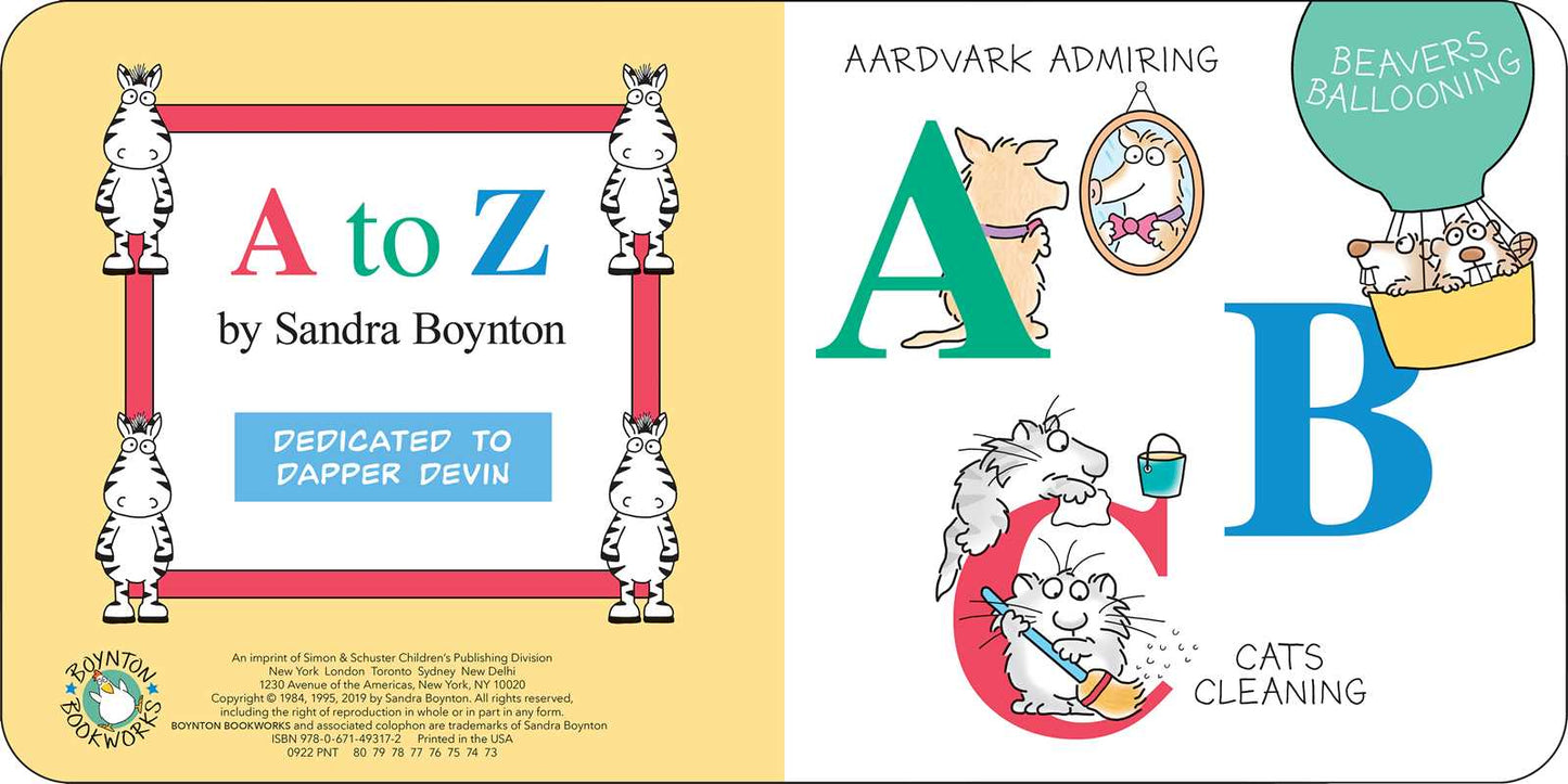 A to Z by Sandra Boynton -  Board Book