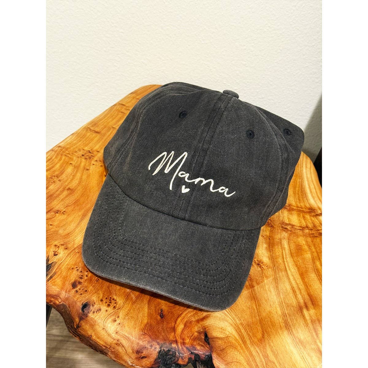 Black Mama Embroidered Acid Washed Baseball Cap - Terra Cottage