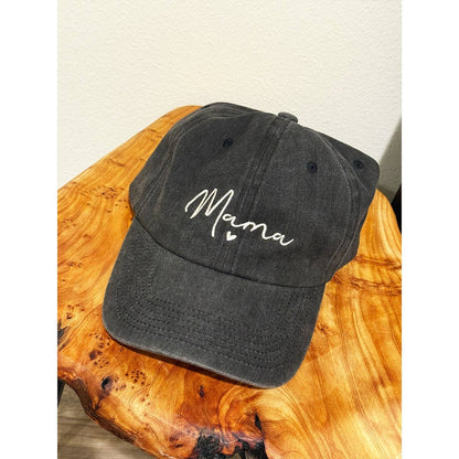 Black Mama Embroidered Acid Washed Baseball Cap - Terra Cottage