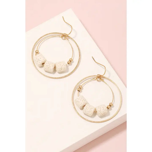 Beaded Layered Hoop Hook Earrings