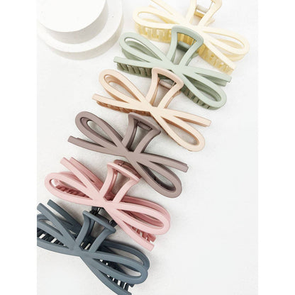 Soft Tone Jumbo Knotted Bow Hair Clip Claw