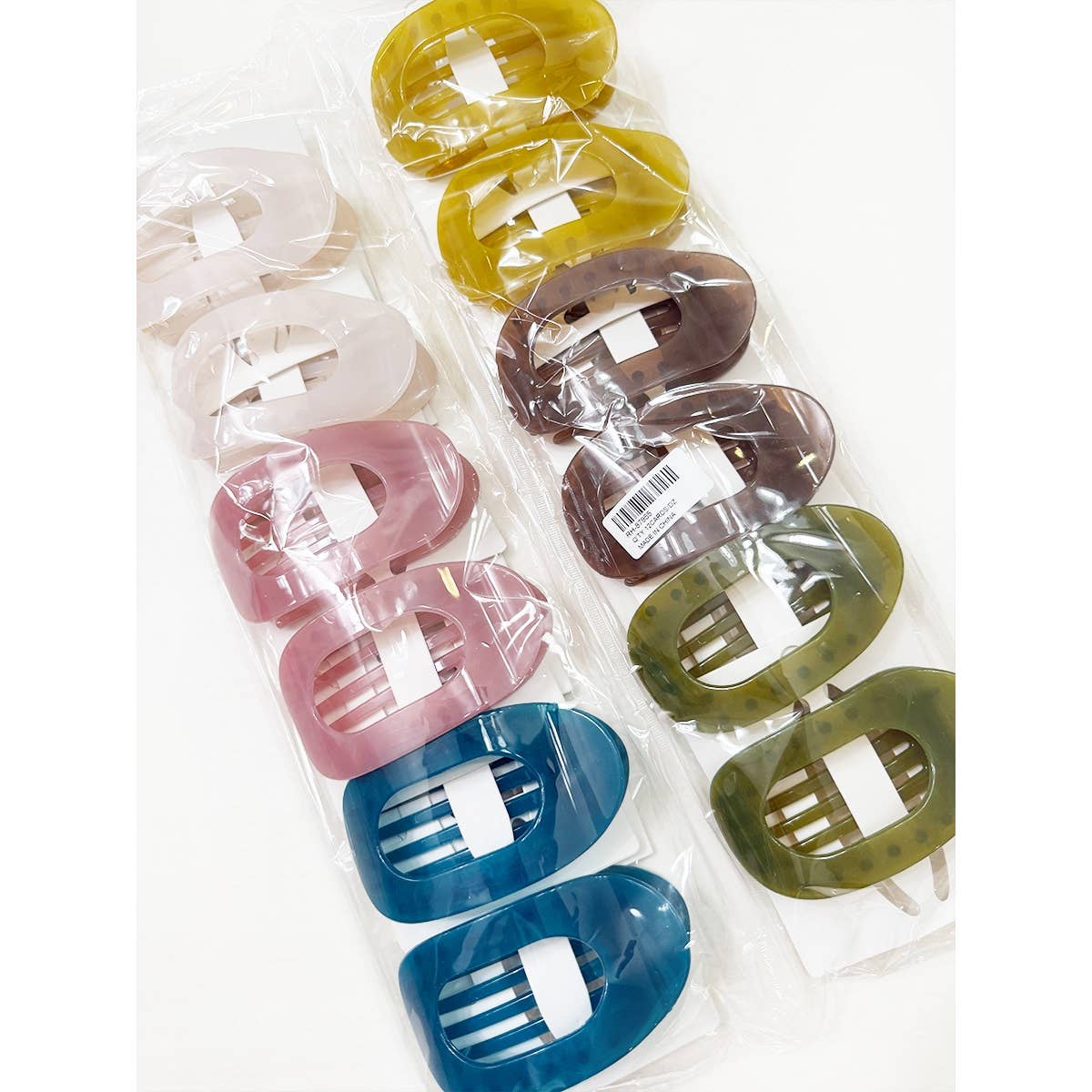 Jelly Colors of Oval Flat Hair Claw Clips