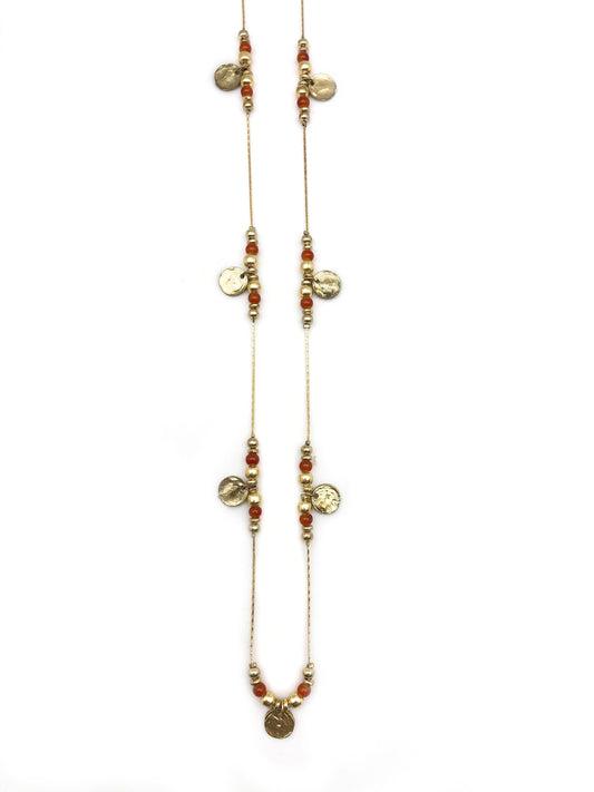 Sachi Red Beads Long Necklace