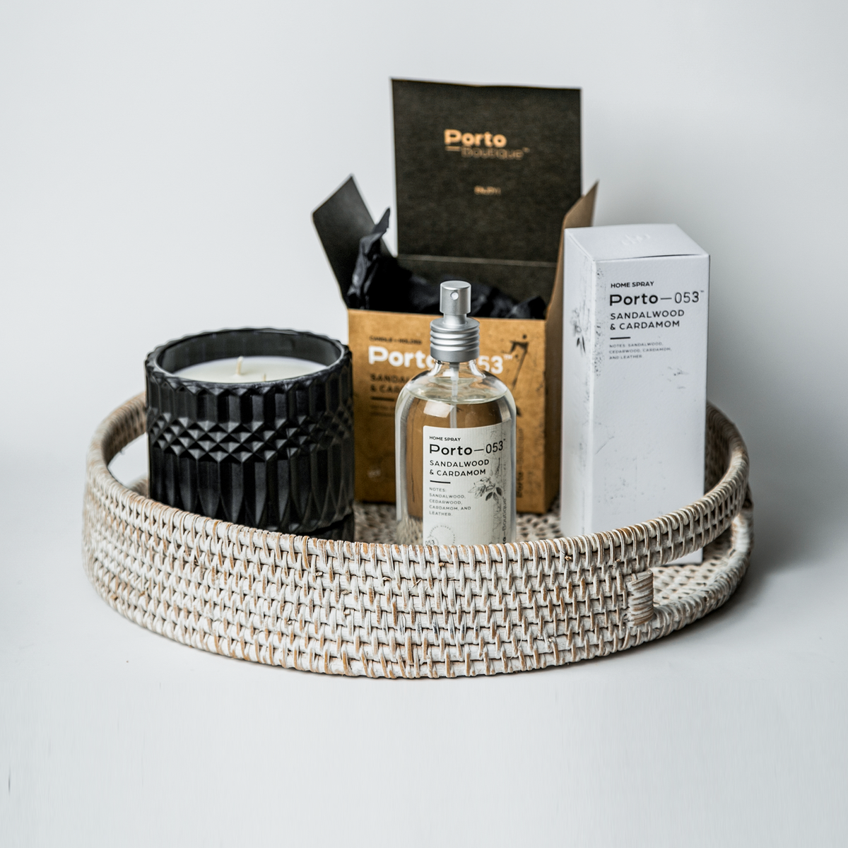 Round Rattan Decorative Tray