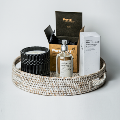 Round Rattan Decorative Tray