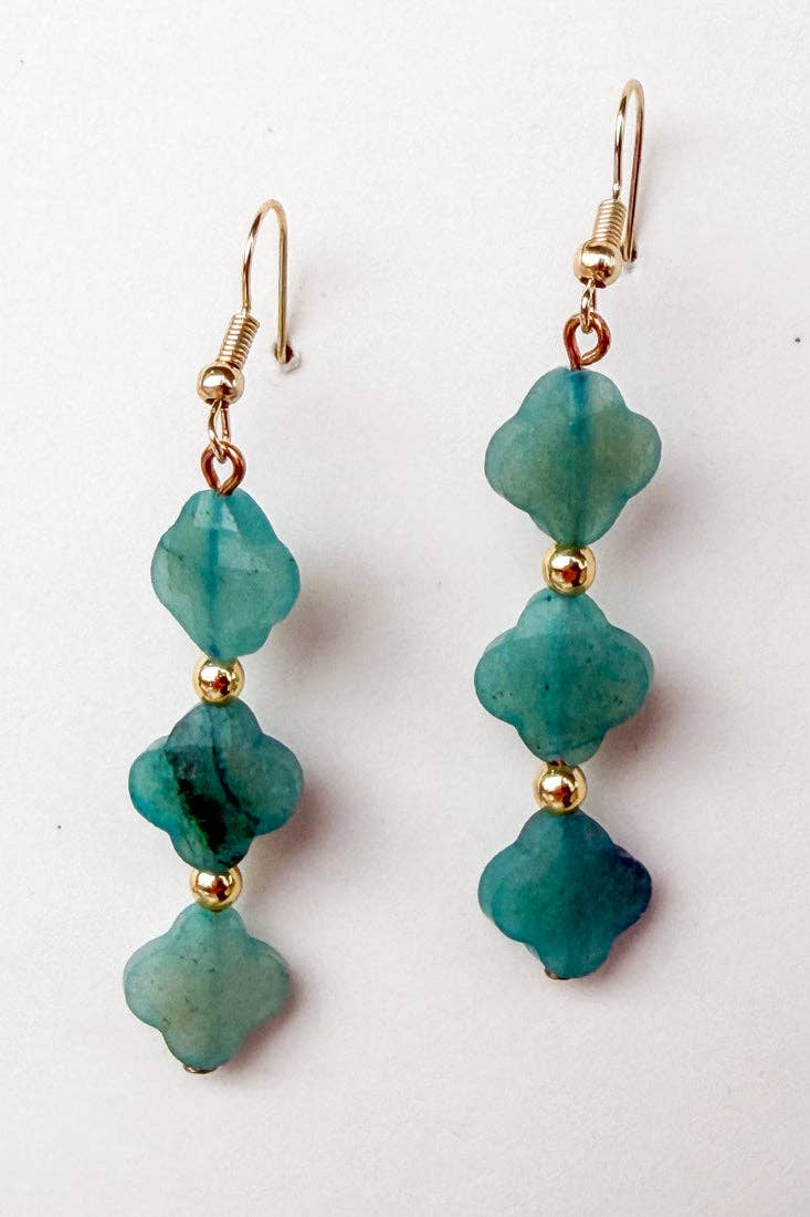 Turqouise Clover Earrings - Terra Cottage