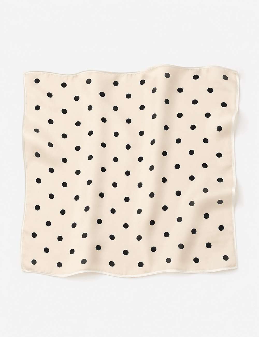 Beige Polka Dot Print Bandana Scarf