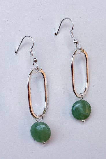 Mila Earrings Green Silver