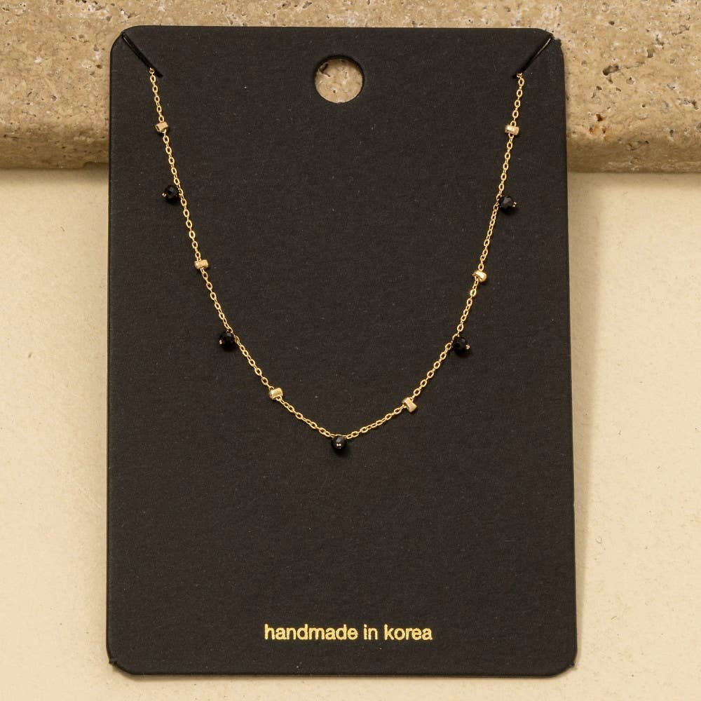 Blush Dainty Mix Bead Charm Necklace - Terra Cottage