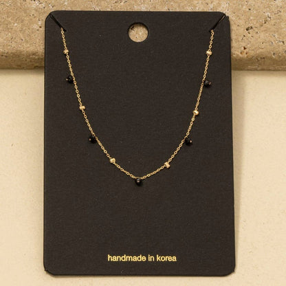 Blush Dainty Mix Bead Charm Necklace - Terra Cottage