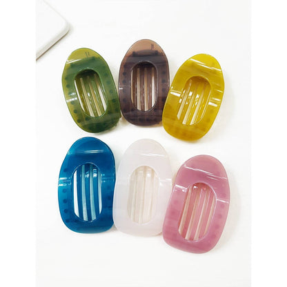 Jelly Colors of Oval Flat Hair Claw Clips