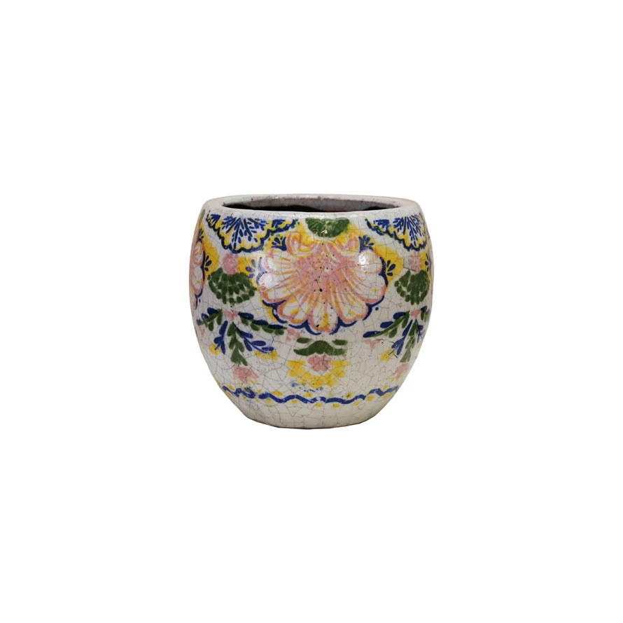 Vintage Floral Pot