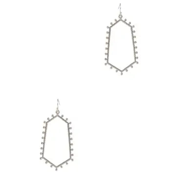 Geometric Metal Drop Hook Earrings