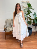 Embroidered Sweetheart Midi Dress