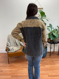 Black & Leopard Denim Shacket