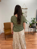 Twisted Hem Olive Tee