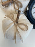 8" Canvas Stuffed Pumpkin