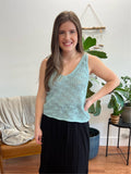 Mint Eyelet Knit Tank